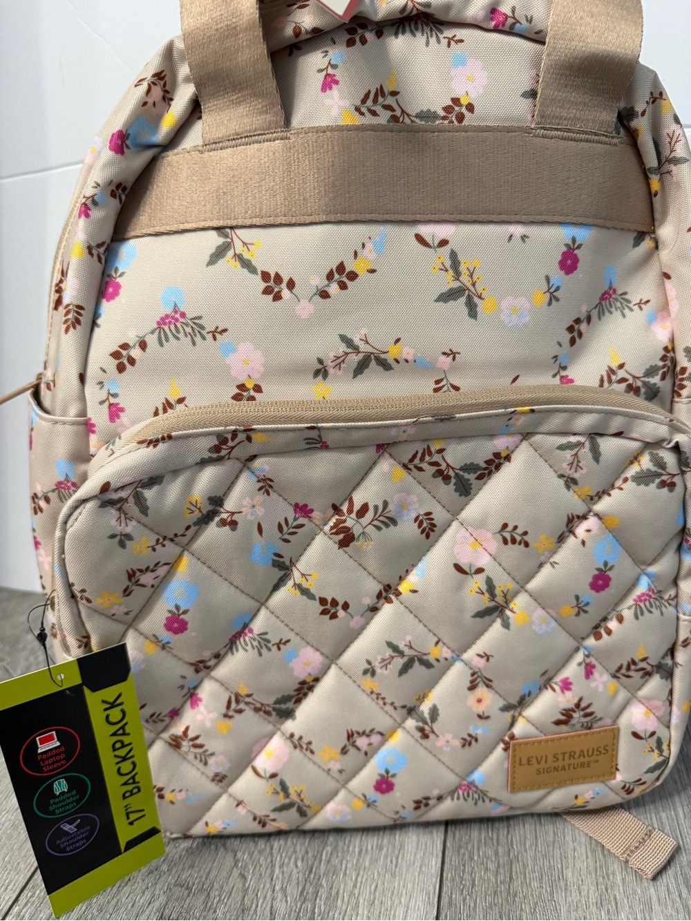 Levi Strauss Women’s Floral 17” Backpack NWT